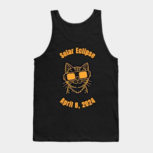 cat with Solar glasses for eclipse Tank Top